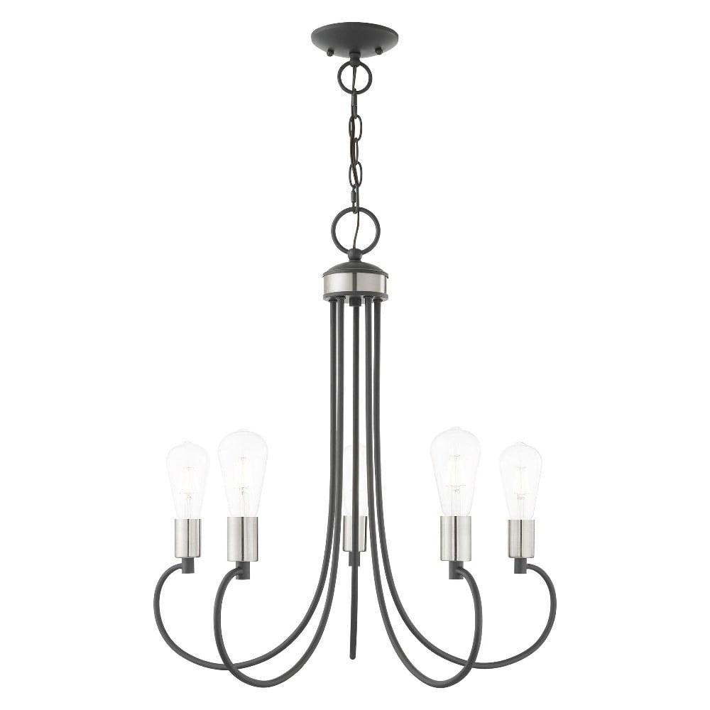 Livex Lighting Bari 5 - Light Chandelier in  Scandinavian Gray
