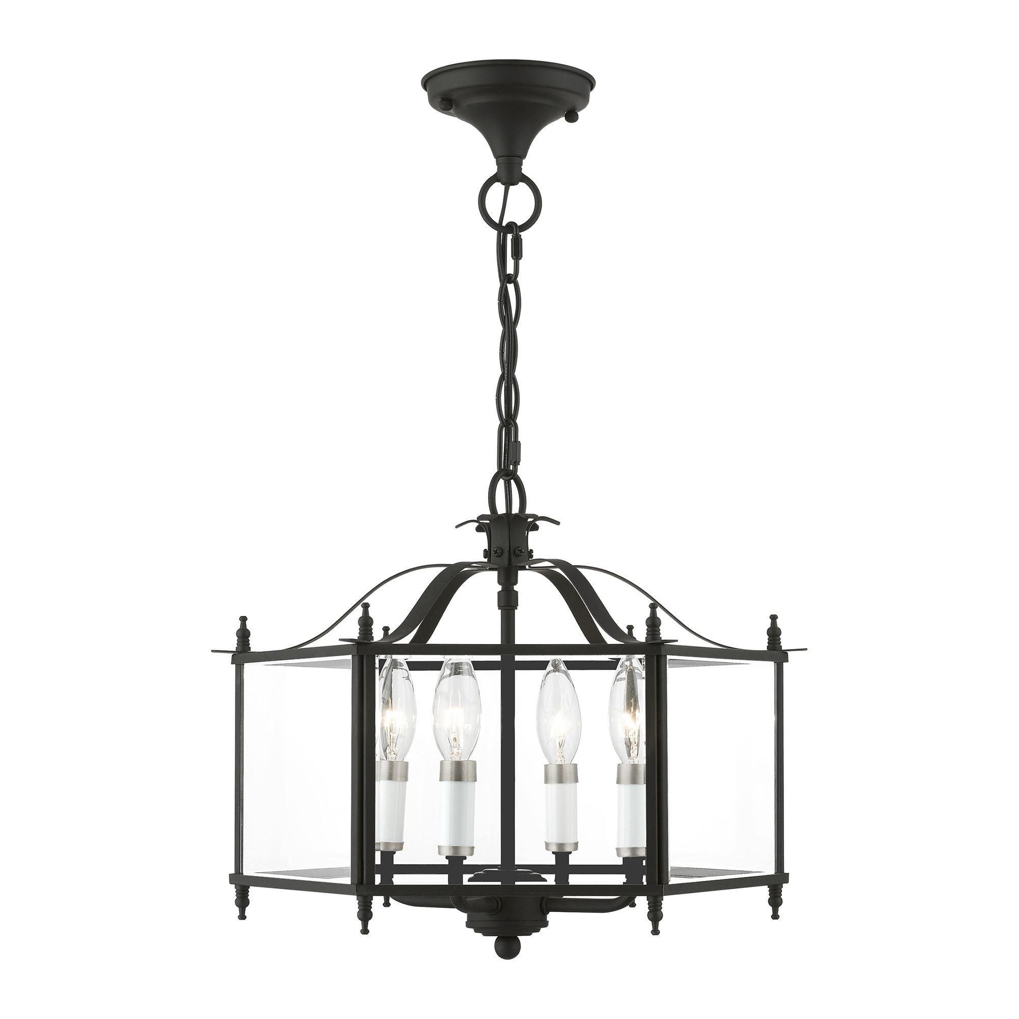 Livex Lighting Livingston 4 - Light Pendant in Black/Brushed Nickel