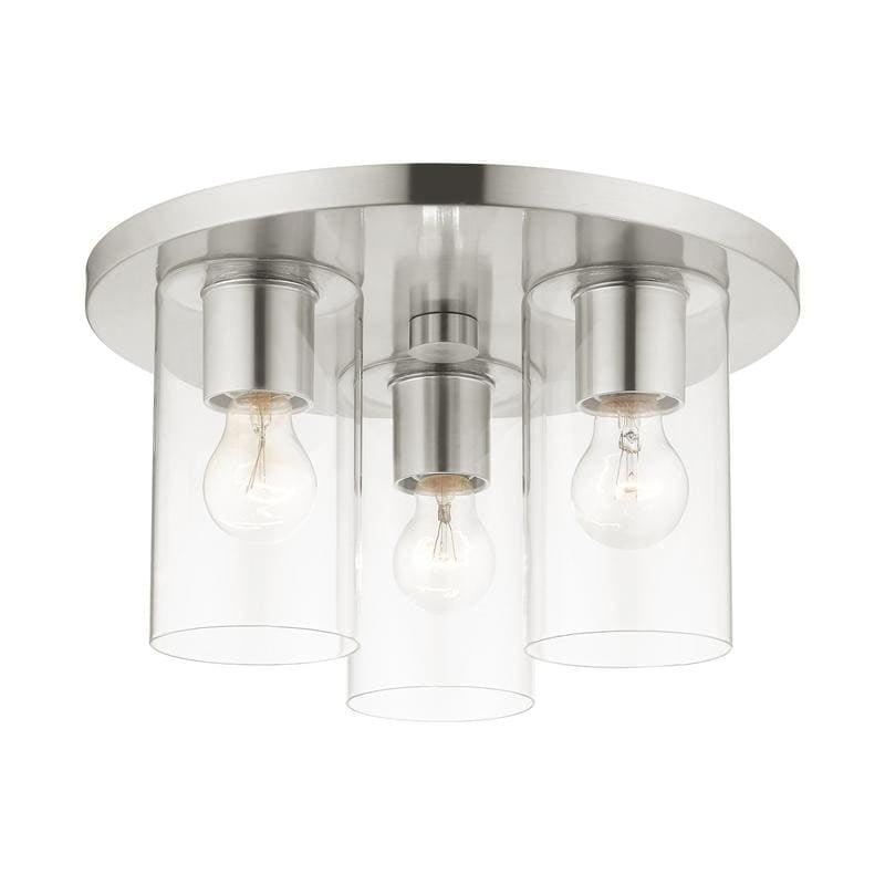 Livex Lighting Zurich 3 - Light Flush Mount in  Brushed Nickel