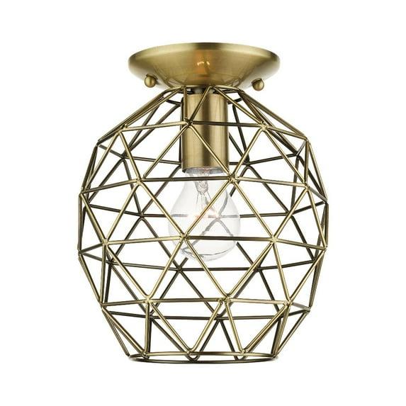 Livex Lighting Geometrix 1 - Light Flush Mount in  Antique Brass