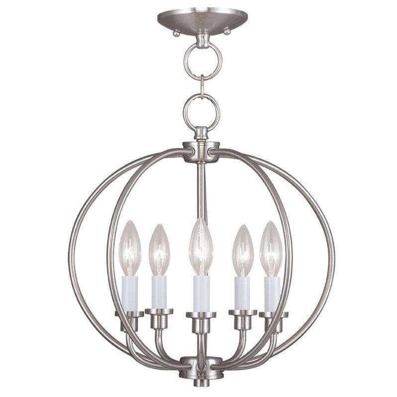 Livex Lighting Milania Convertible Ceiling Mount in Brushed Nickel