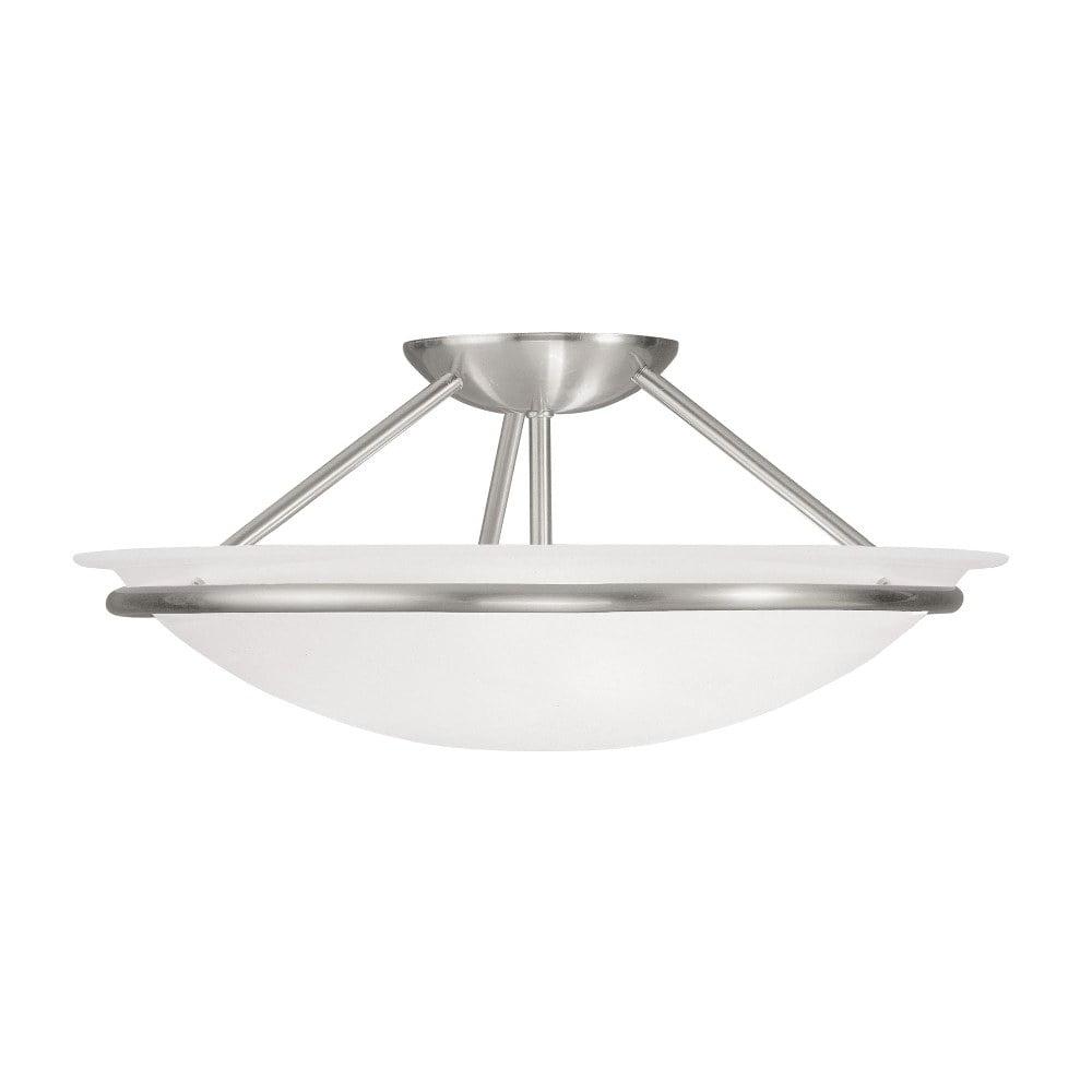 Livex Lighting Newburgh 3 - Light Semi-Flush Mount in Brushed Nickel