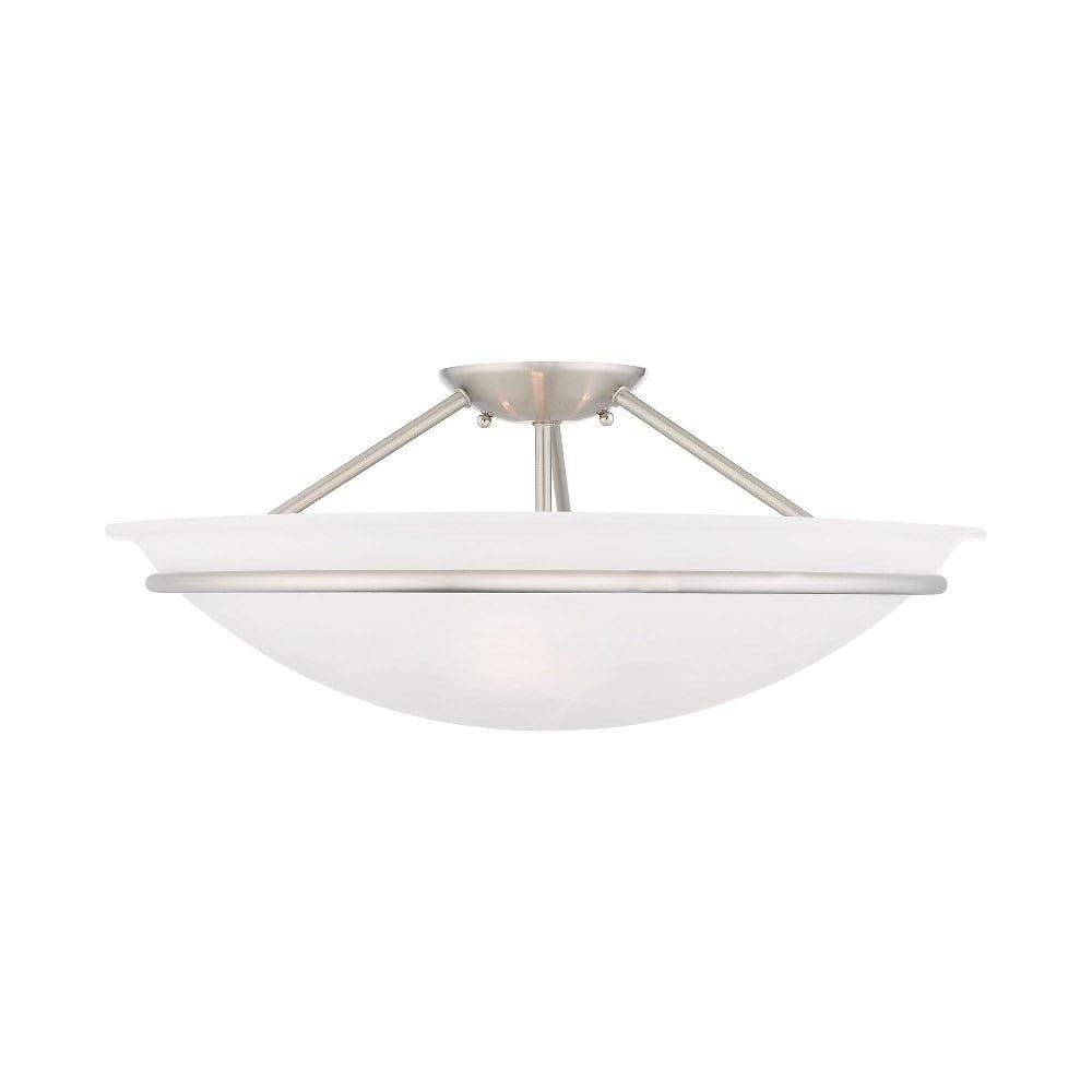 Livex Lighting Newburgh 3 - Light Semi-Flush Mount in  Brushed Nickel
