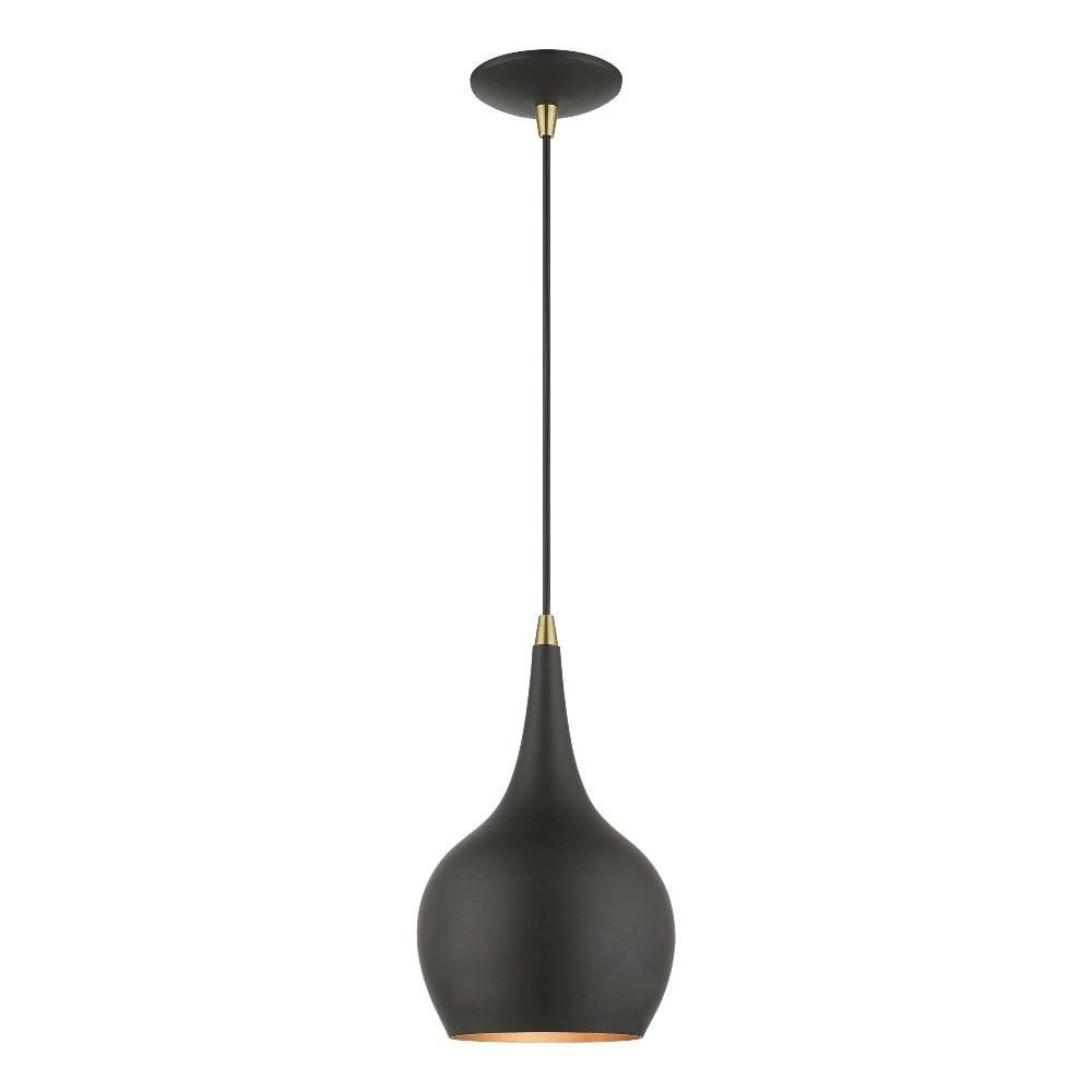 Livex Lighting Andes 1 - Light Pendant in  Black/Antique Brass