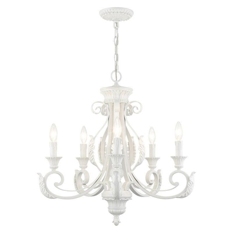 Livex Lighting Valencia 5 - Light Chandelier in  Shiny White