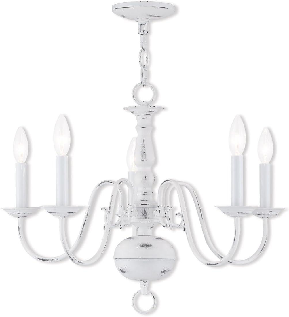 Livex Lighting Williamsburgh 5 - Light Chandelier in  Antique White