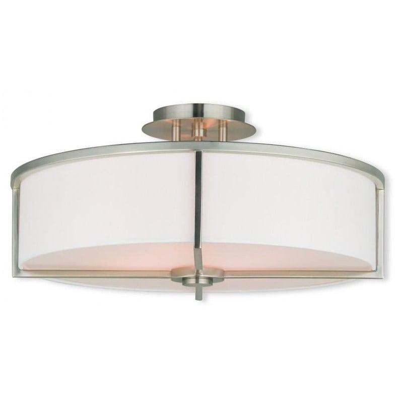 Livex Lighting Wesley 4 - Light Semi-Flush Mount in  Brushed Nickel