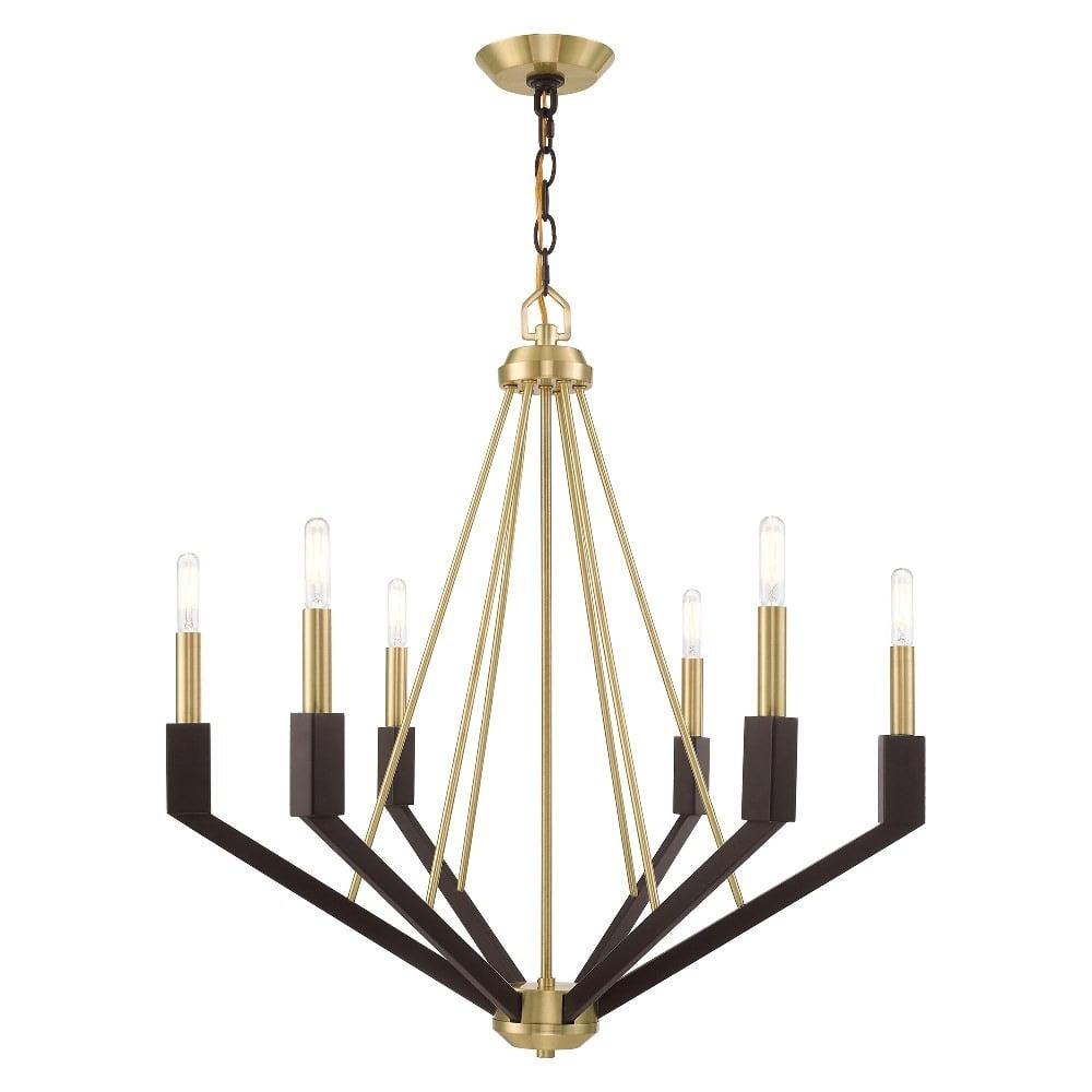Livex Lighting Beckett 6 - Light Chandelier in  Satin Brass/Bronze