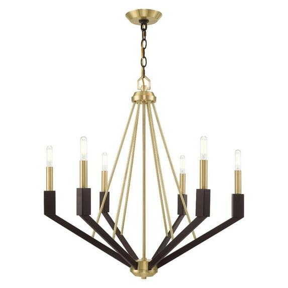 Livex Lighting Beckett 6 - Light Chandelier in  Satin Brass/Bronze
