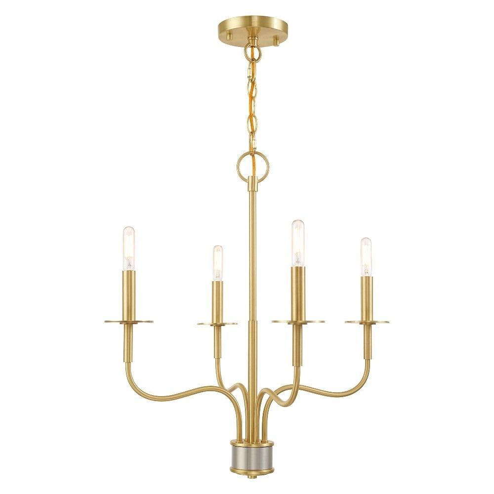 Satin Brass 4-Light Mini Candle Chandelier