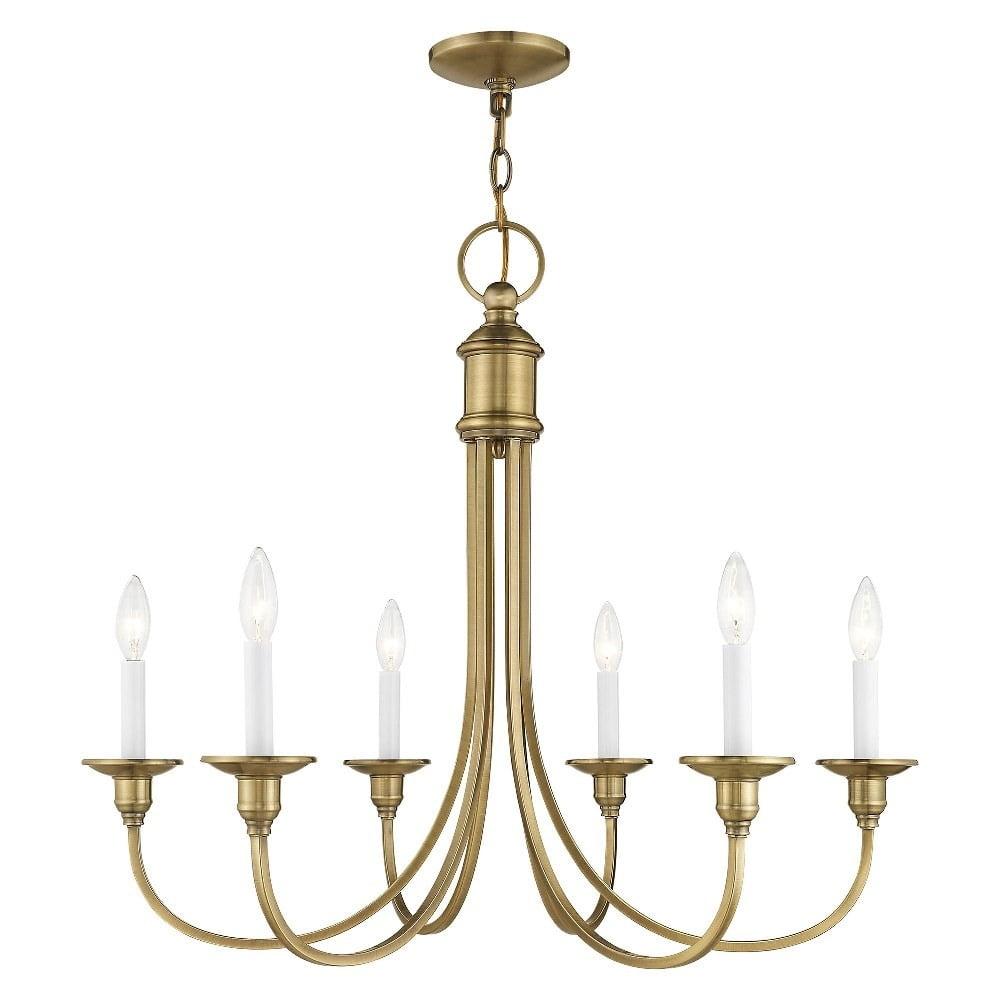 Livex Lighting Cranford 6 - Light Chandelier in  Antique Brass