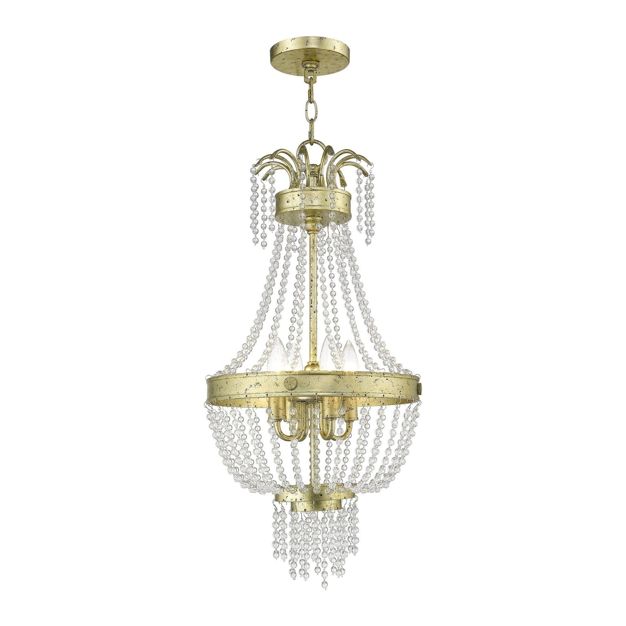 Livex Lighting Valentina 4 - Light Chandelier in  Winter Gold