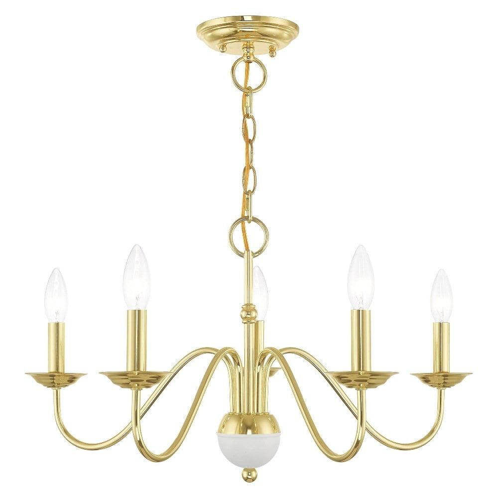 Livex Lighting Windsor 5 - Light Chandelier in  Polished Brass