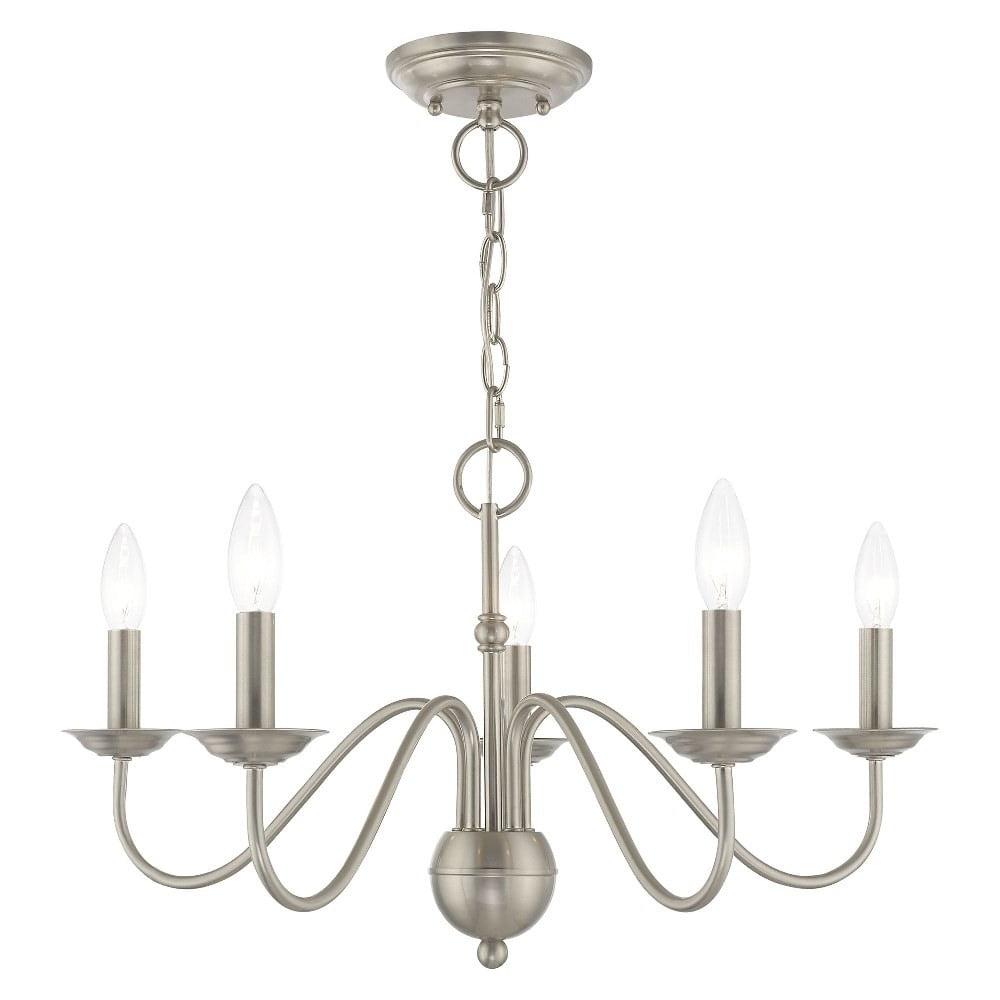 Livex Lighting 52165 Windsor 5 Light 24" Wide Taper Candle Chandelier - Nickel