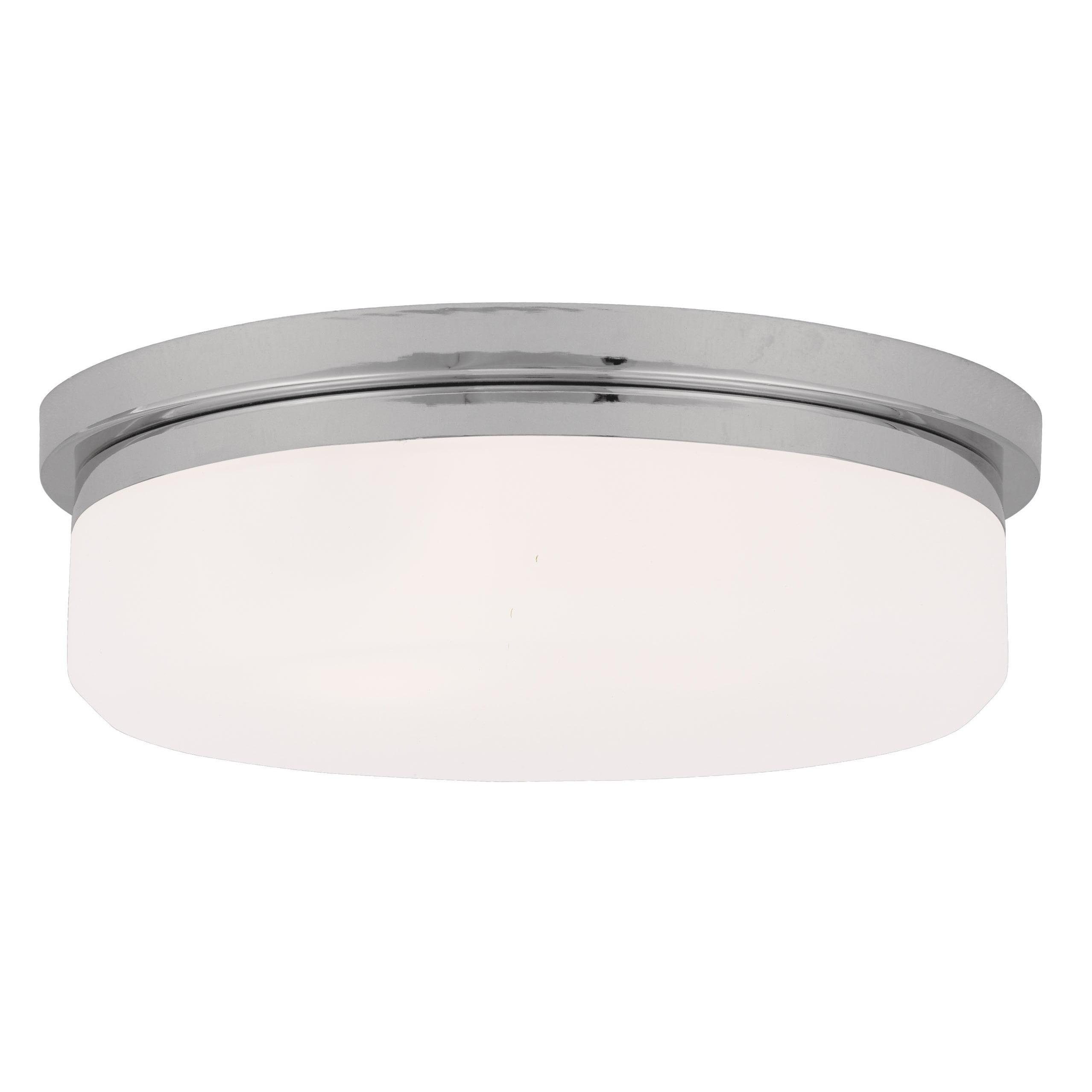 Livex Lighting Stratus 3-Light Metal & Glass Ceiling Mount in Polished Chrome