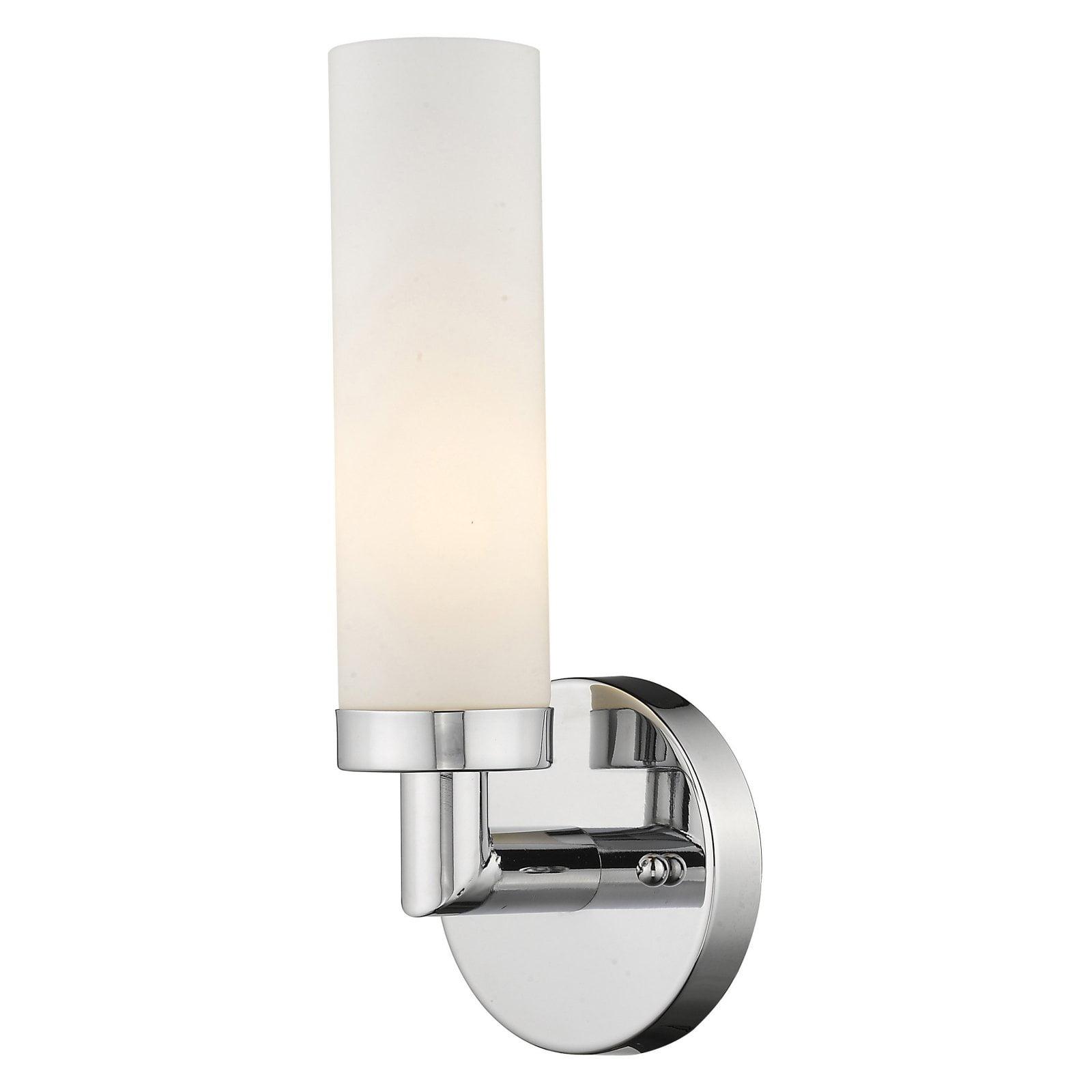 Aero Polished Chrome Direct Wired 1-Light Sconce with Satin Opal Glass