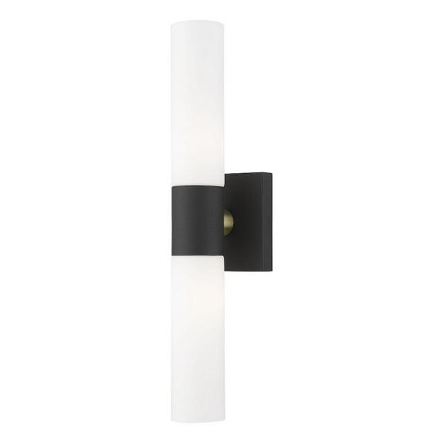 Livex Lighting Aero 2-Light Twist Lock Metal ADA Vanity Sconce in Textured Black