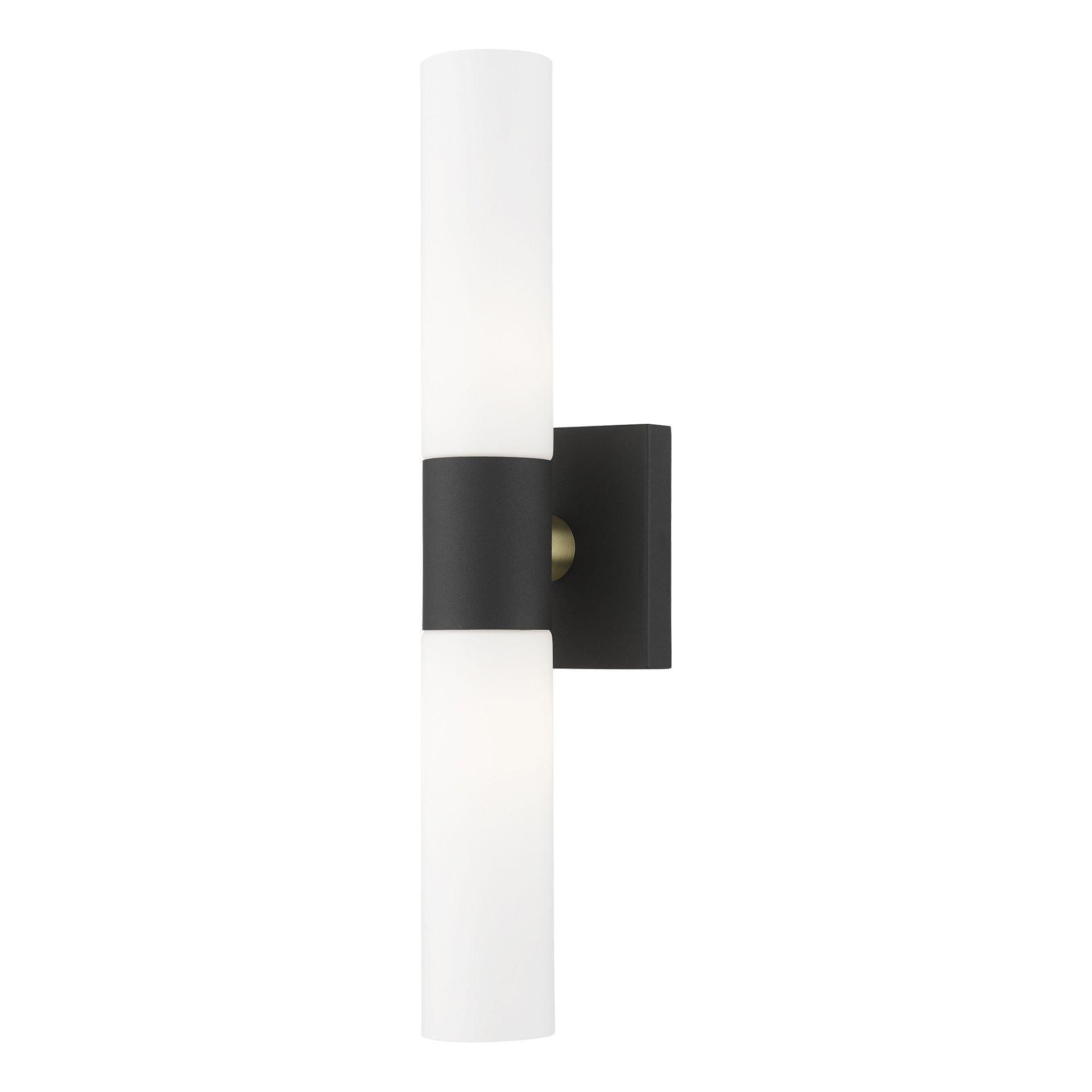 Livex Lighting Aero 2-Light Twist Lock Metal ADA Vanity Sconce in Textured Black