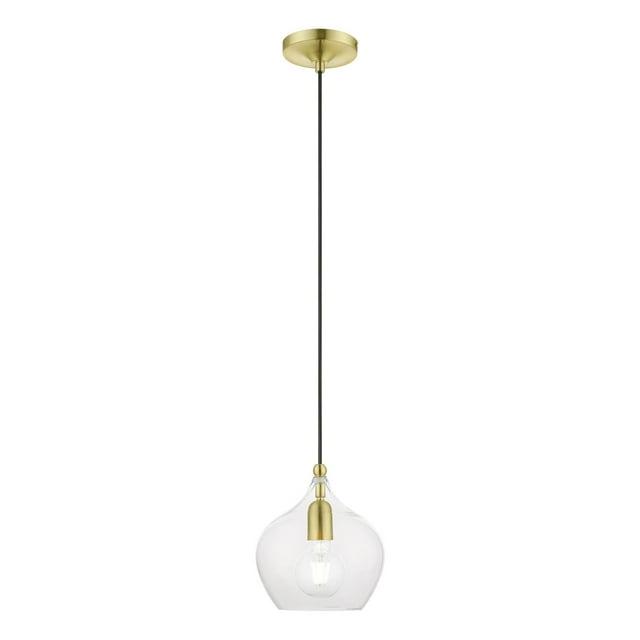 Livex Lighting Aldrich 1 - Light Pendant in  Satin Brass/Polished Brass