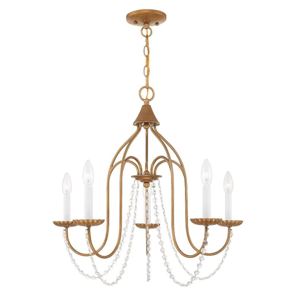 Livex Lighting Alessia 5 - Light Chandelier in  Antique Gold Leaf