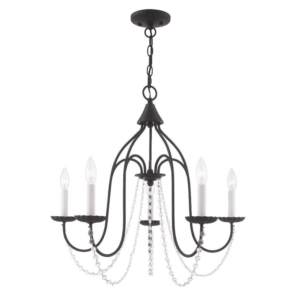 Mini Alessia 5-Light Black Crystal Chandelier