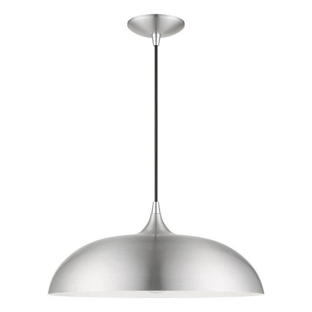 Livex Lighting Amador 1 - Light Pendant in  Brushed Aluminum/Polished Chrome