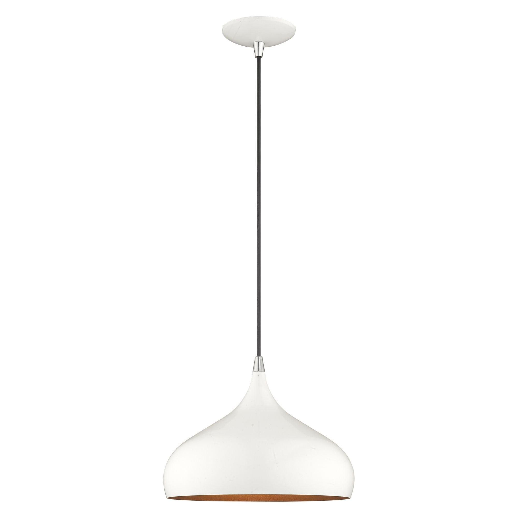 Livex Lighting Amador 1 - Light Pendant in  Shiny White