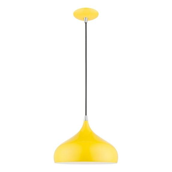 Livex Lighting Amador 1 - Light Pendant in Shiny Yellow/Polished Chrome