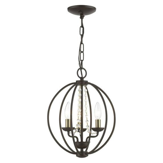 Livex Lighting Arabella 3 - Light Chandelier in Bronze/Antique Brass
