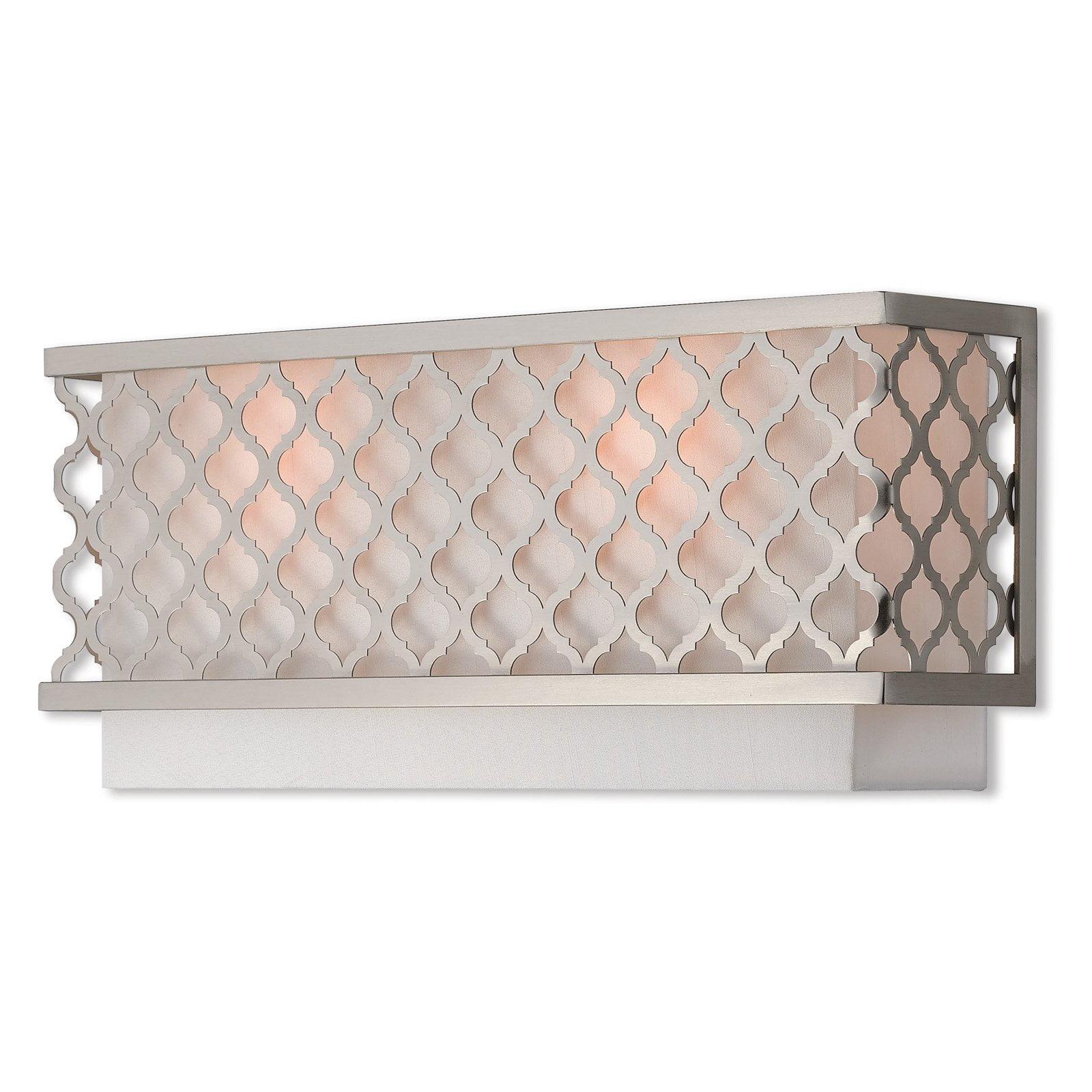 Arabesque Brushed Nickel 2-Light ADA Compliant Wall Sconce