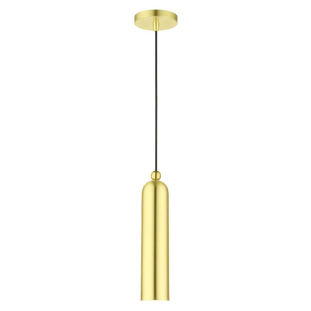 Elegant Satin Brass LED Pendant Light for Indoor/Outdoor Use