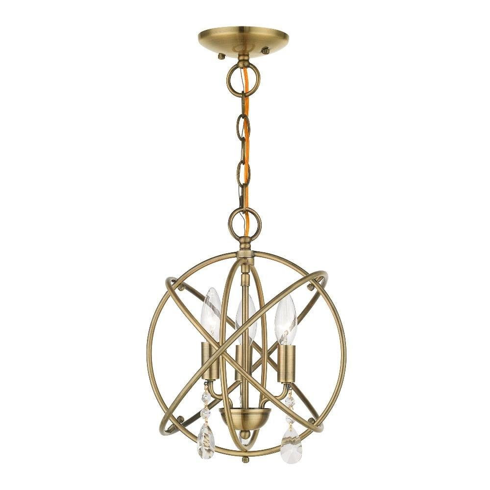 Livex Lighting Aria 3 - Light Chandelier in  Antique Brass