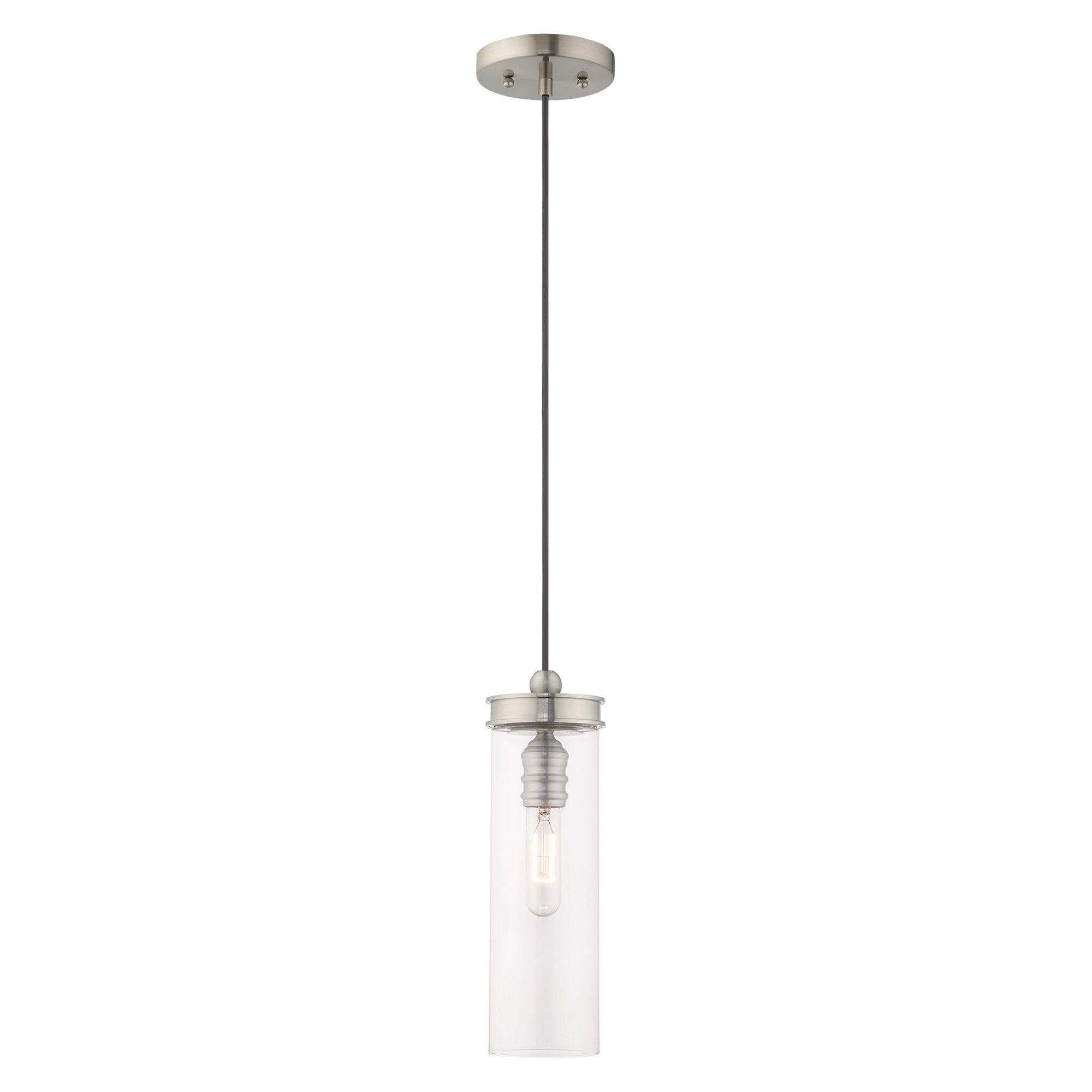 Livex Lighting Art Glass 1 - Light Pendant in  Brushed Nickel