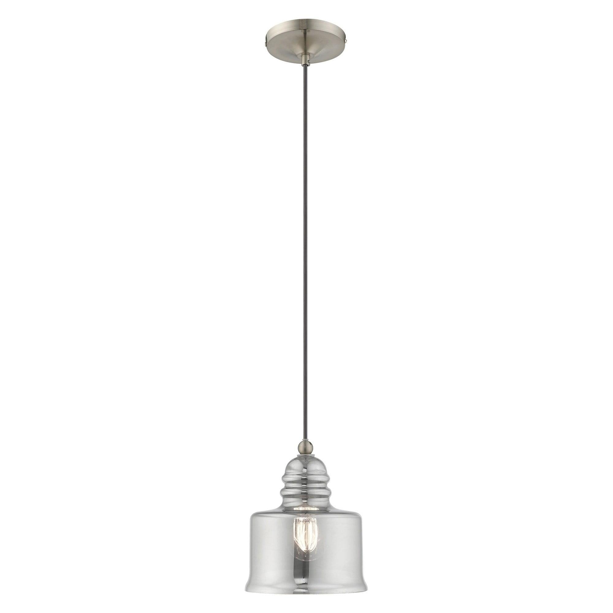 Livex Lighting Art Glass 1 - Light Pendant in  Brushed Nickel