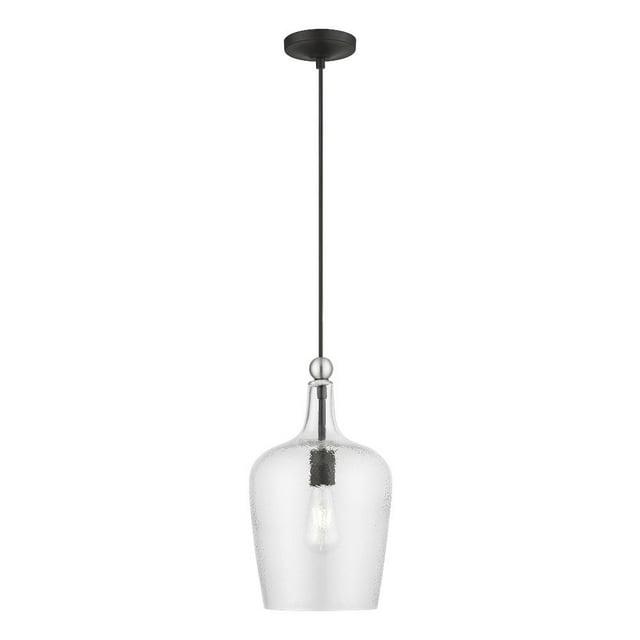 Livex Lighting Avery 1 - Light Pendant in  Black/Brushed Nickel