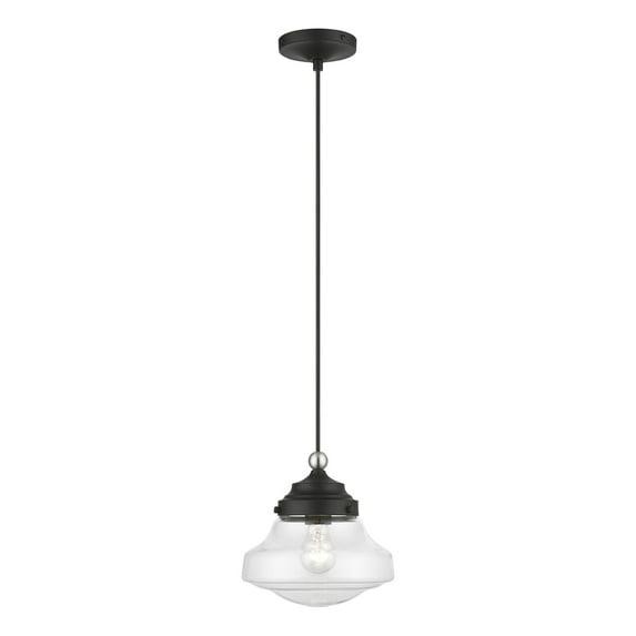 Livex Lighting Avondale 1 - Light Pendant in  Black/Brushed Nickel
