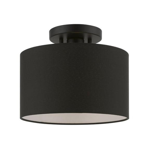Livex Lighting Bainbridge 1 - Light Semi-Flush Mount in Black