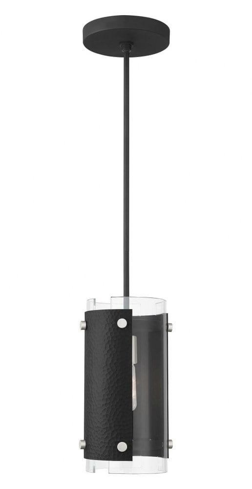 Barcelona Black and Brushed Nickel Mini Pendant Light