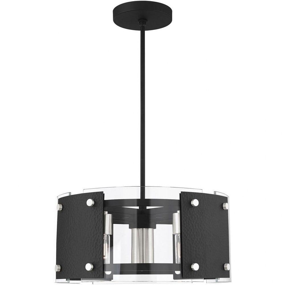 Livex Lighting Barcelona 6 - Light Pendant in  Black/Brushed Nickel