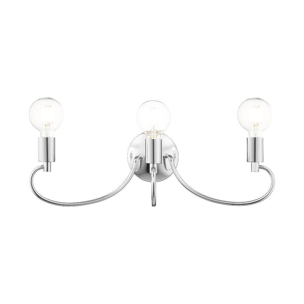 Bari Polished Chrome 3-Light Vanity Sconce with Dimmable Feature