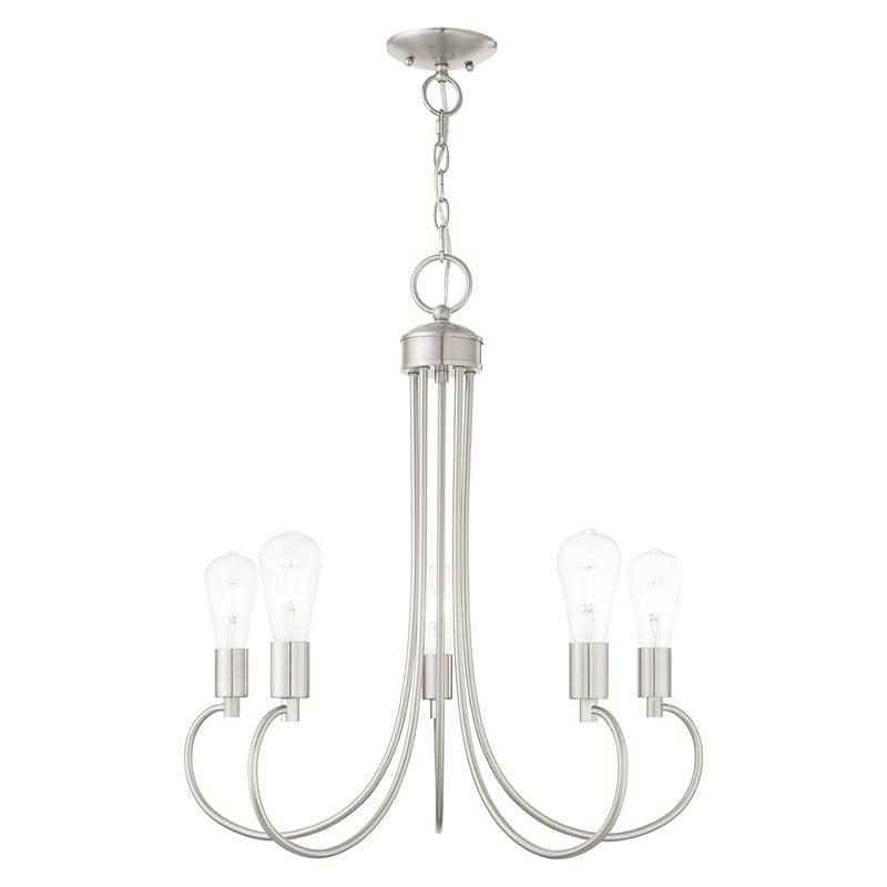 Livex Lighting Bari 5 - Light Chandelier in  Brushed Nickel