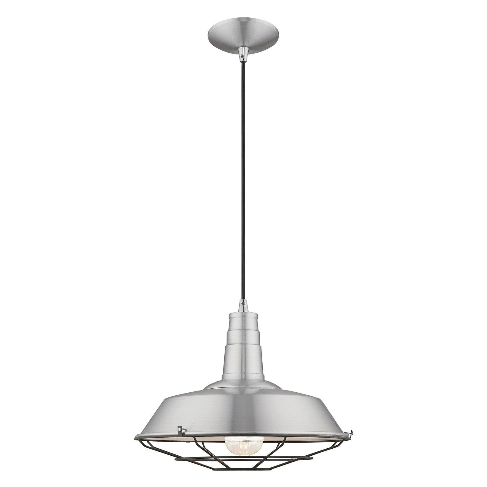 Livex Lighting Metal Shade 1 - Light Chandelier in  Brushed Aluminum