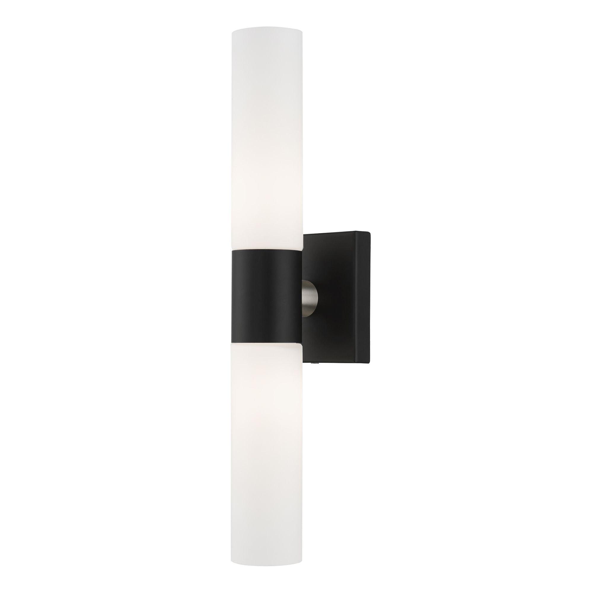 Livex Lighting Aero 2-Light Twist Lock Metal ADA Vanity Sconce in Black