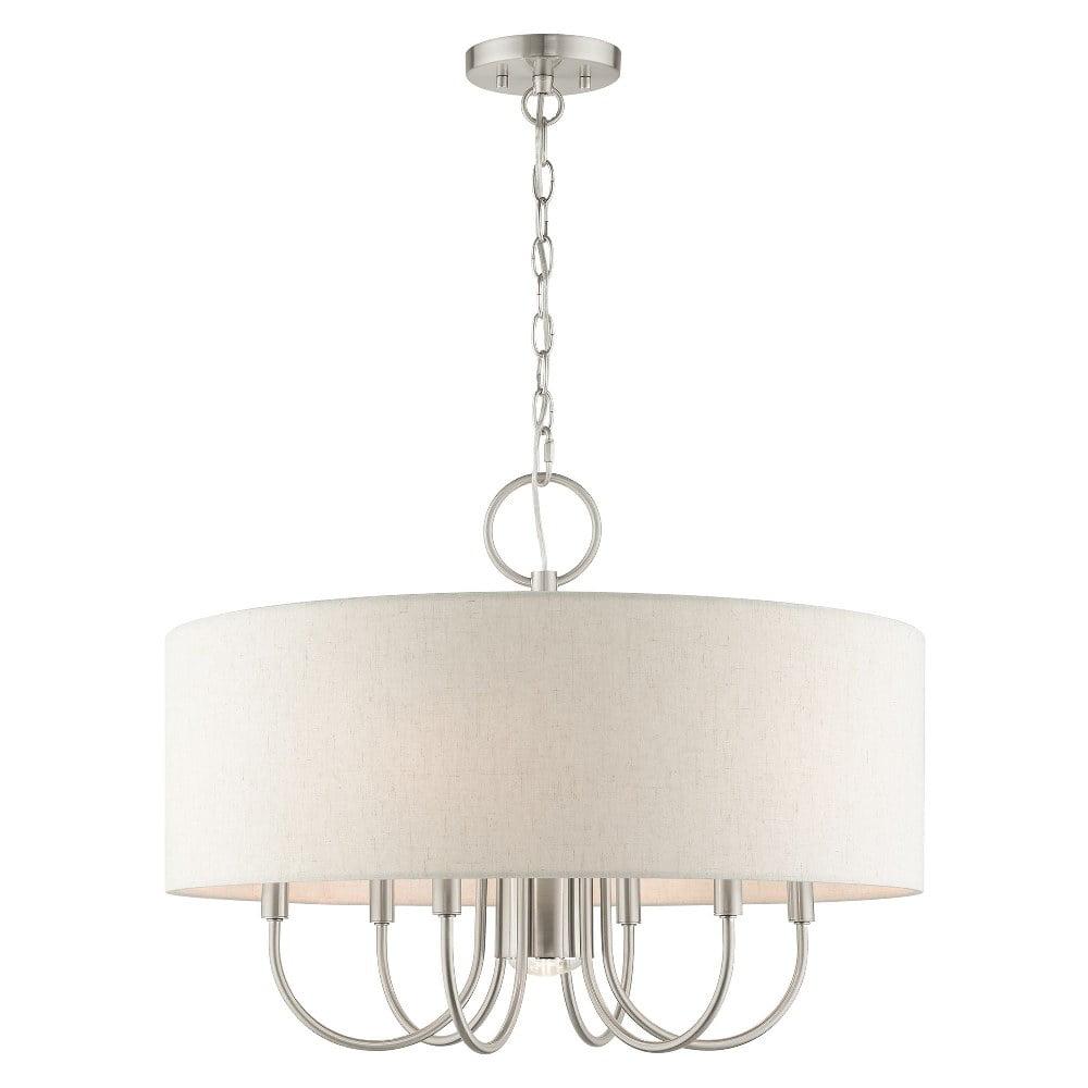 Blossom 24" Brushed Nickel Glass Drum Pendant Light