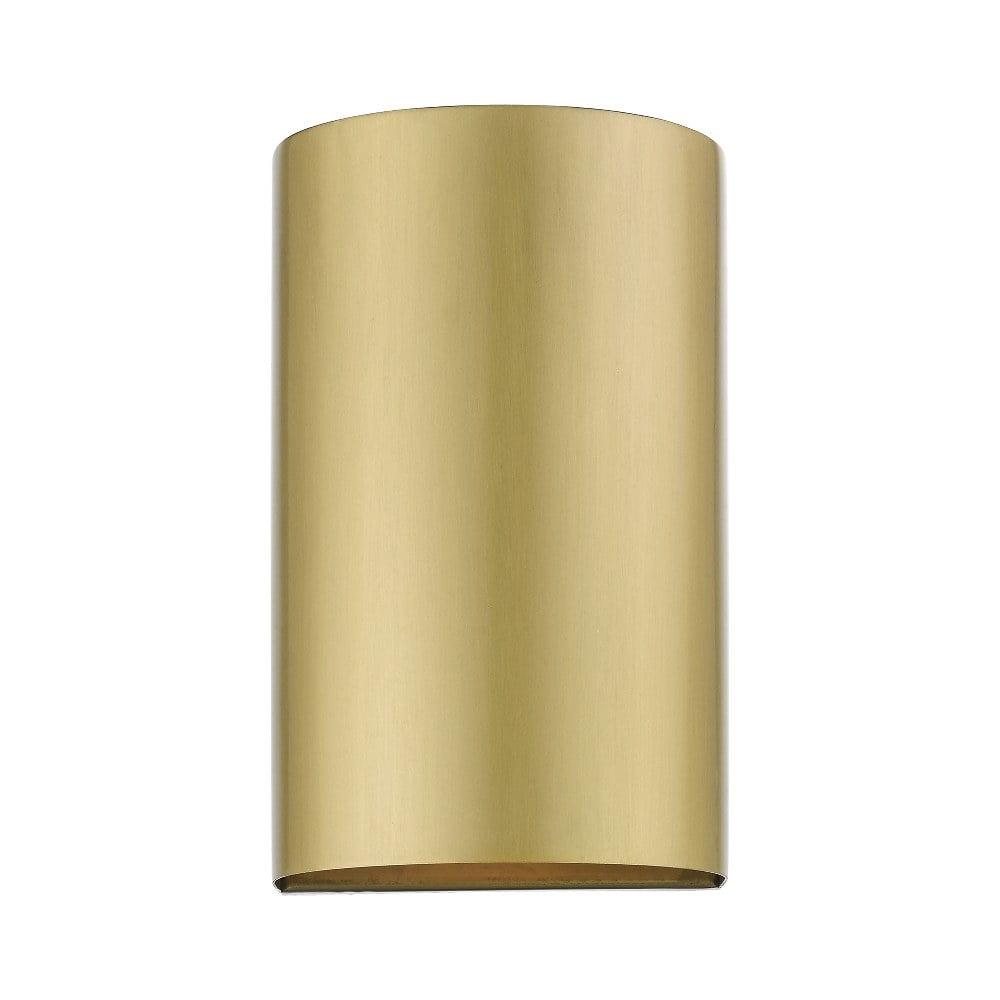 Satin Gold Handcrafted Steel Outdoor Wall Sconce