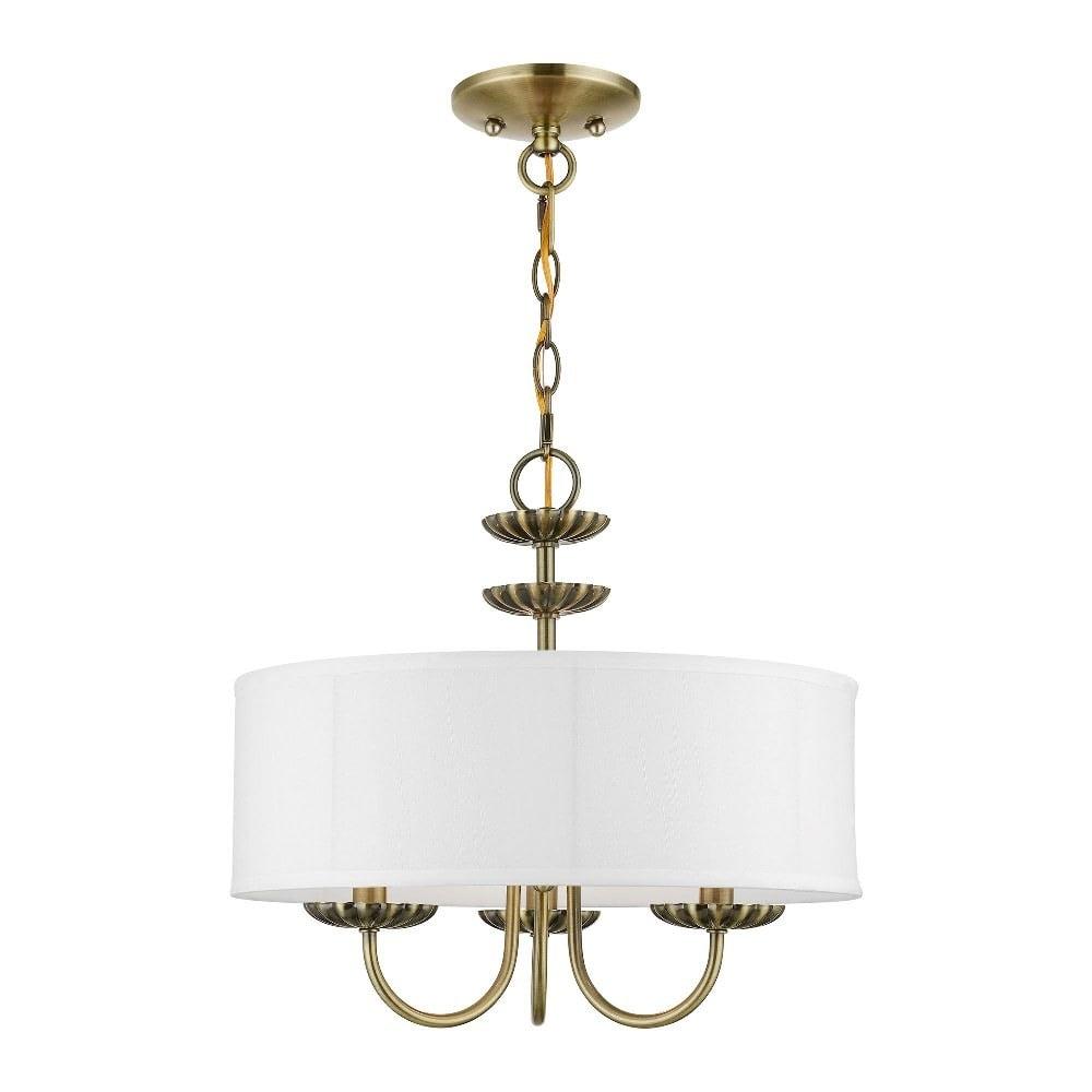 Livex Lighting Brookdale 3 - Light Pendant in  Antique Brass