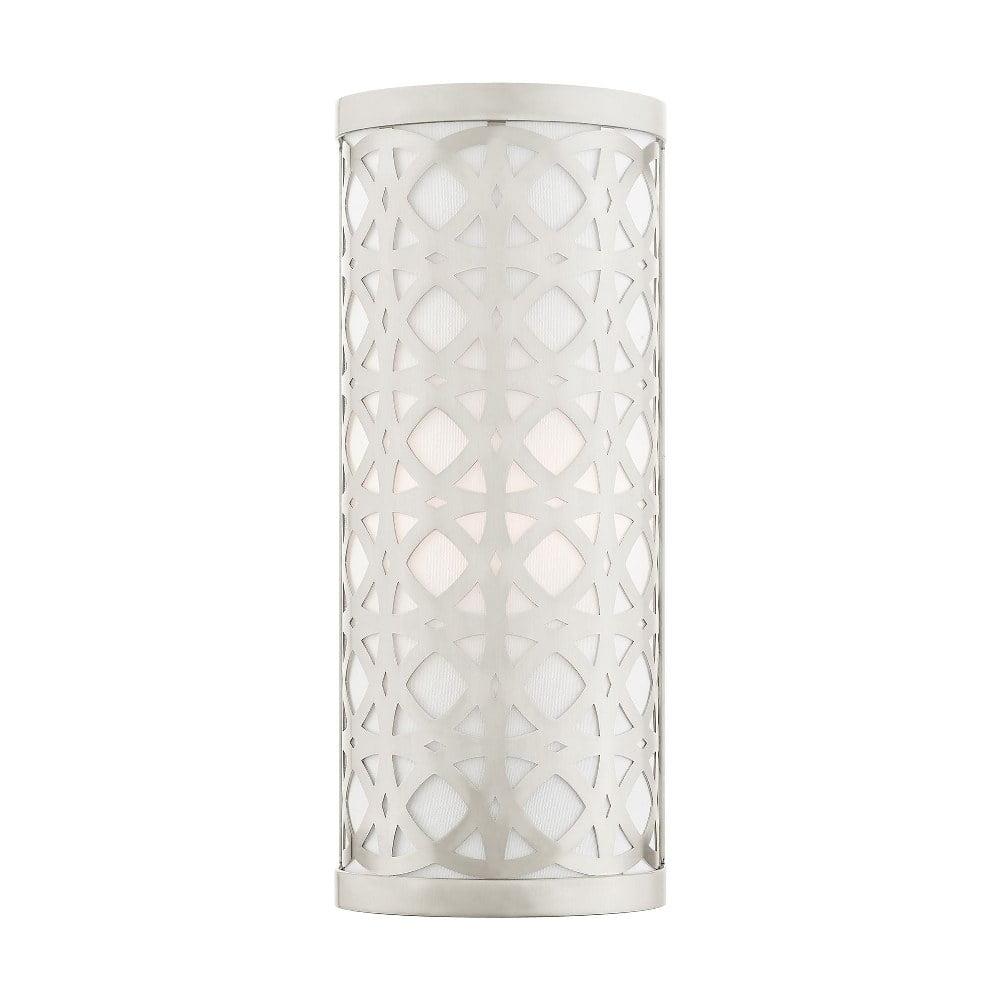 Brushed Nickel Cylinder Wall Sconce with Latticework