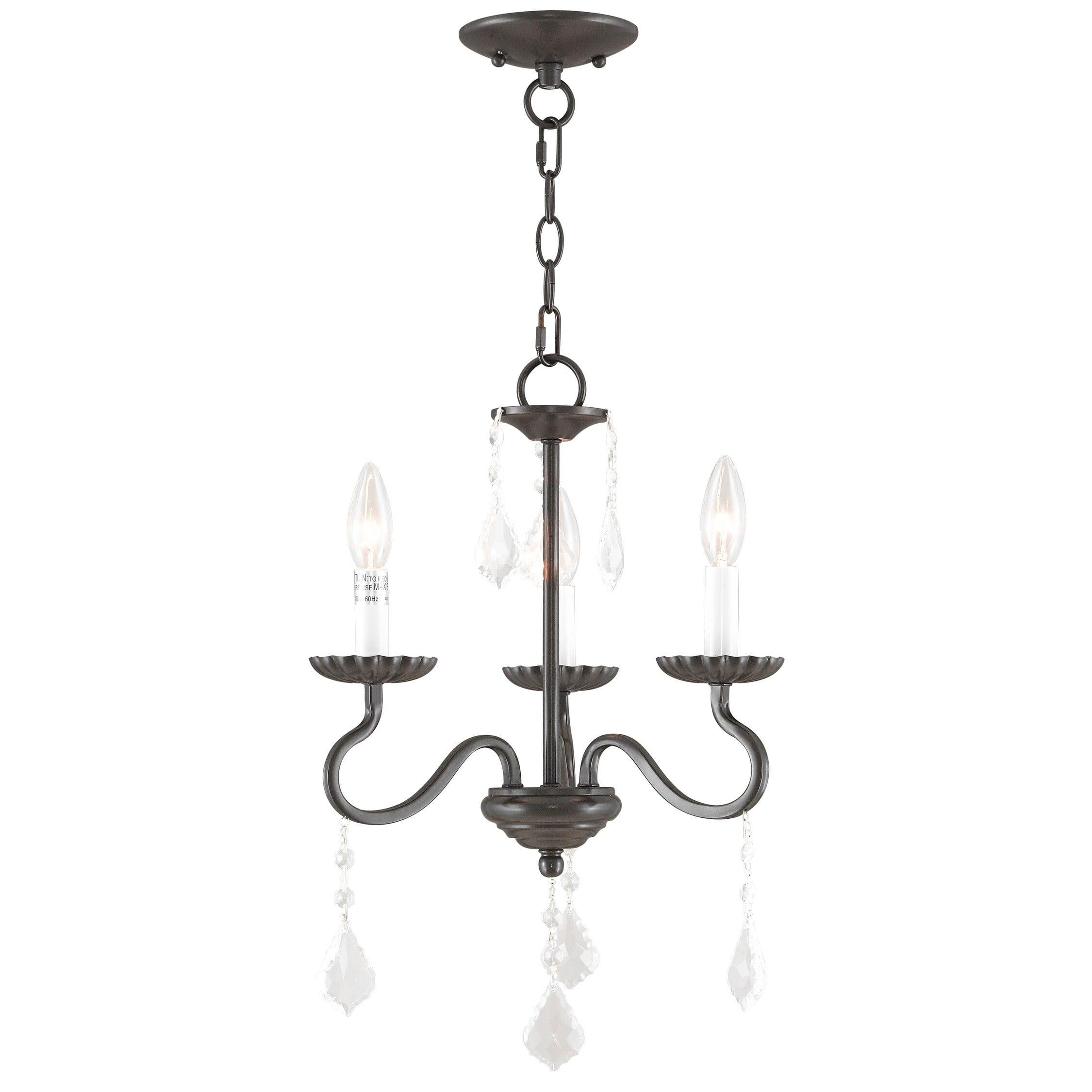 Callisto English Bronze Mini Chandelier with Crystal Accents