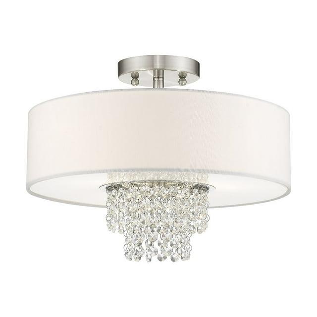 Livex Lighting Carlisle 3 - Light Semi-Flush Mount in  Brushed Nickel
