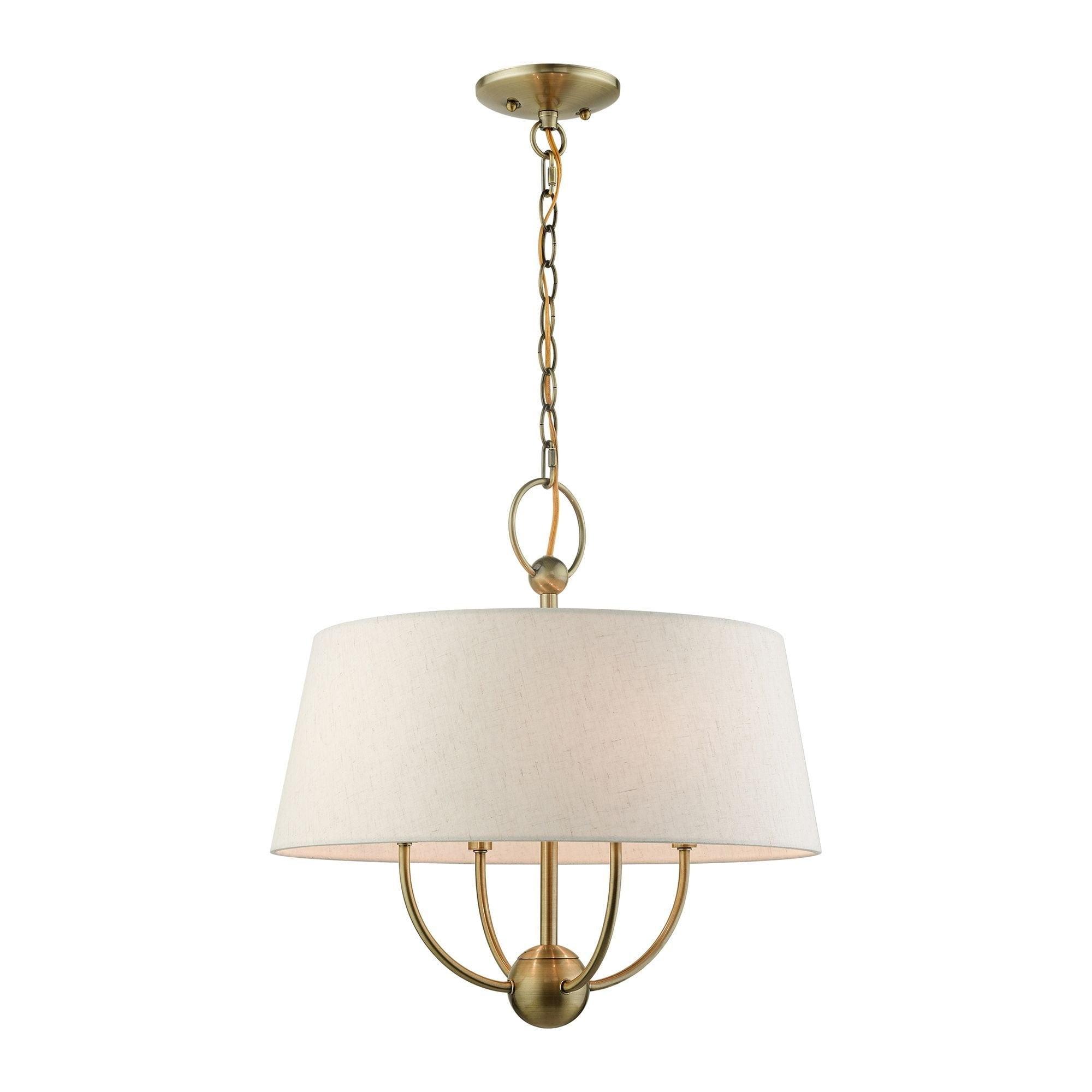 Livex Lighting Cartwright 4 - Light Pendant in  Antique Brass